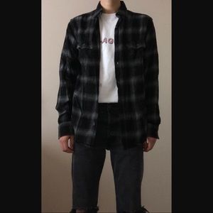 BLACK AND GREY FLANNEL